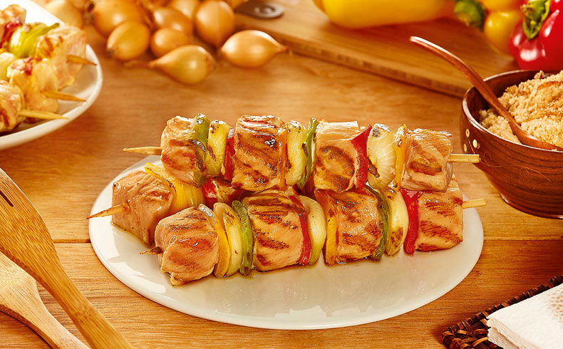 Espeto de frango com bacon